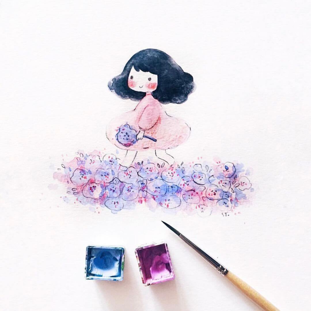 msbulat Rubber Stamp - I'm walkin' on posies /爱上自己的"束"度