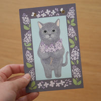 4legs Postcard - Cat #11 (Russian Blue)