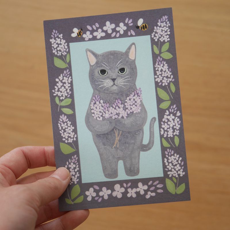 4legs Postcard - Cat #11 (Russian Blue)