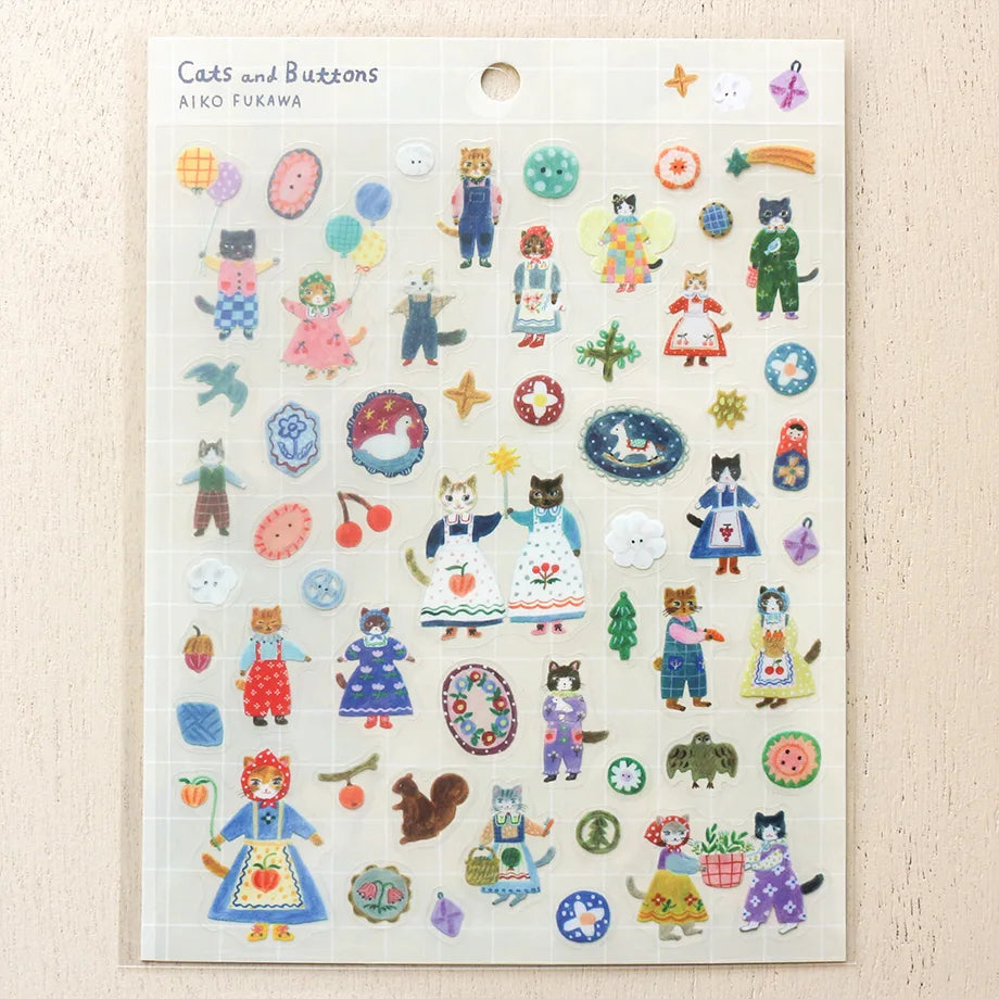 Aiko Fukawa Stickers - Cats and Buttons