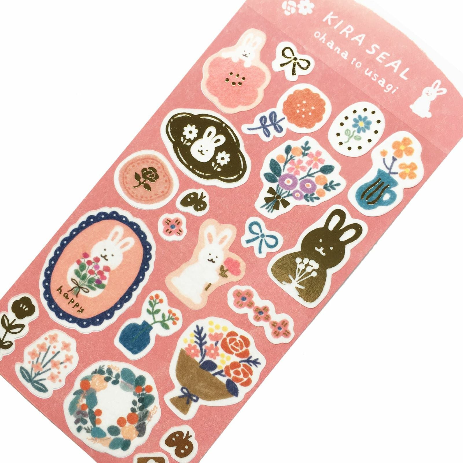 Furukawashiko Kira Seal Sticker - Flowers and Rabbits