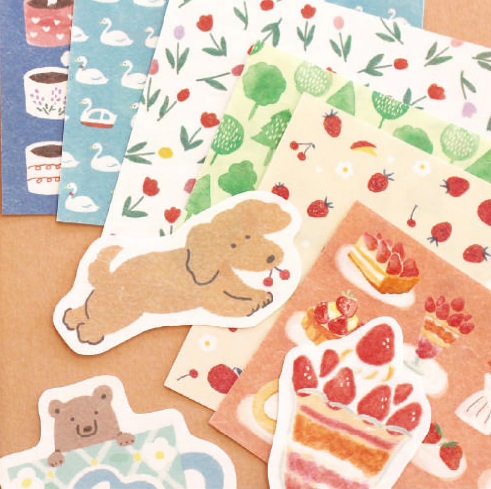 Furukawashiko Paper Set - My Perfect Day - Red