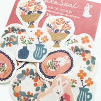 Furukawashiko Sticker Flakes - Flower and Rabbit