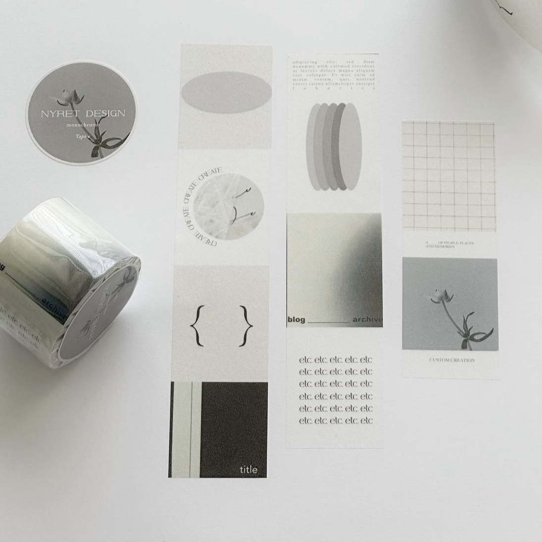 NYRET Washi Tape - E - Monochrome