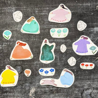 Cotori Cotori Sticker Sheet - #8 Girls in muted tone outfits