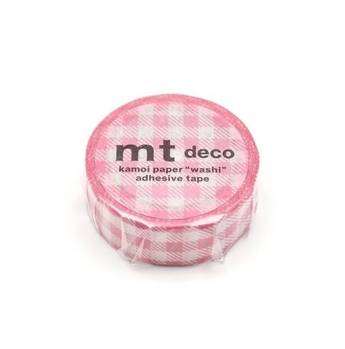 MT Deco Washi Tape - Stripe Checkered Pink