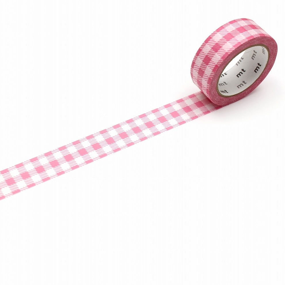 MT Deco Washi Tape - Stripe Checkered Pink