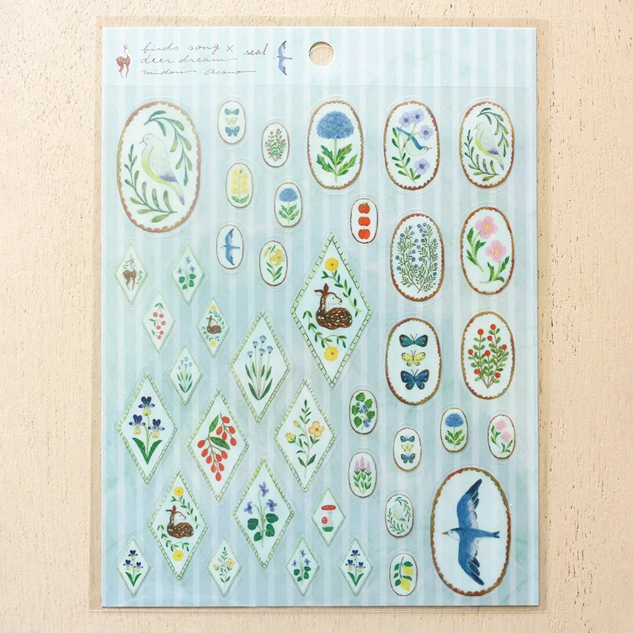Midori Asano Stickers - Birds Song x Deer Dream