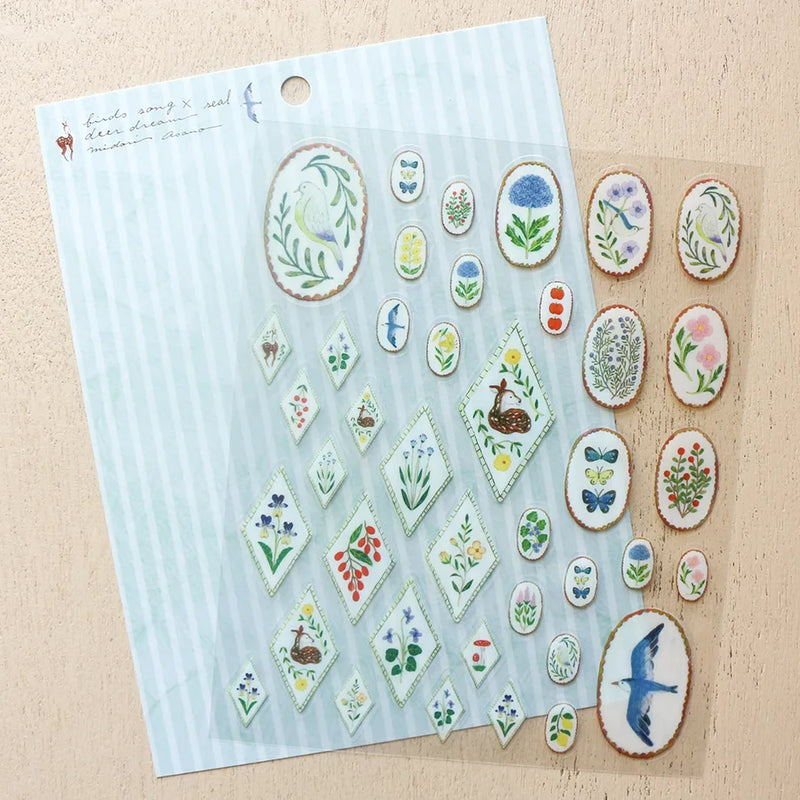 Midori Asano Stickers - Birds Song x Deer Dream