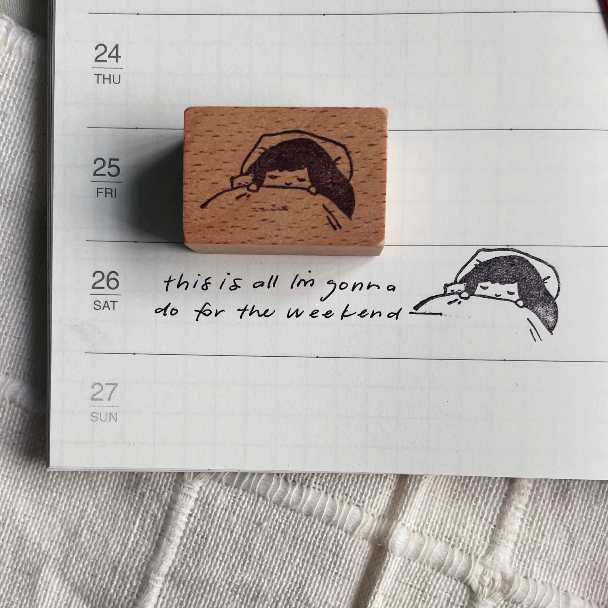 msbulat Rubber Stamp - Not getting up / 赖床小日子