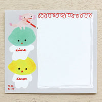 Tada Reiko Block Memo - Lemon & Lime with Animals