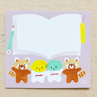 Tada Reiko Block Memo - Lemon & Lime with Animals