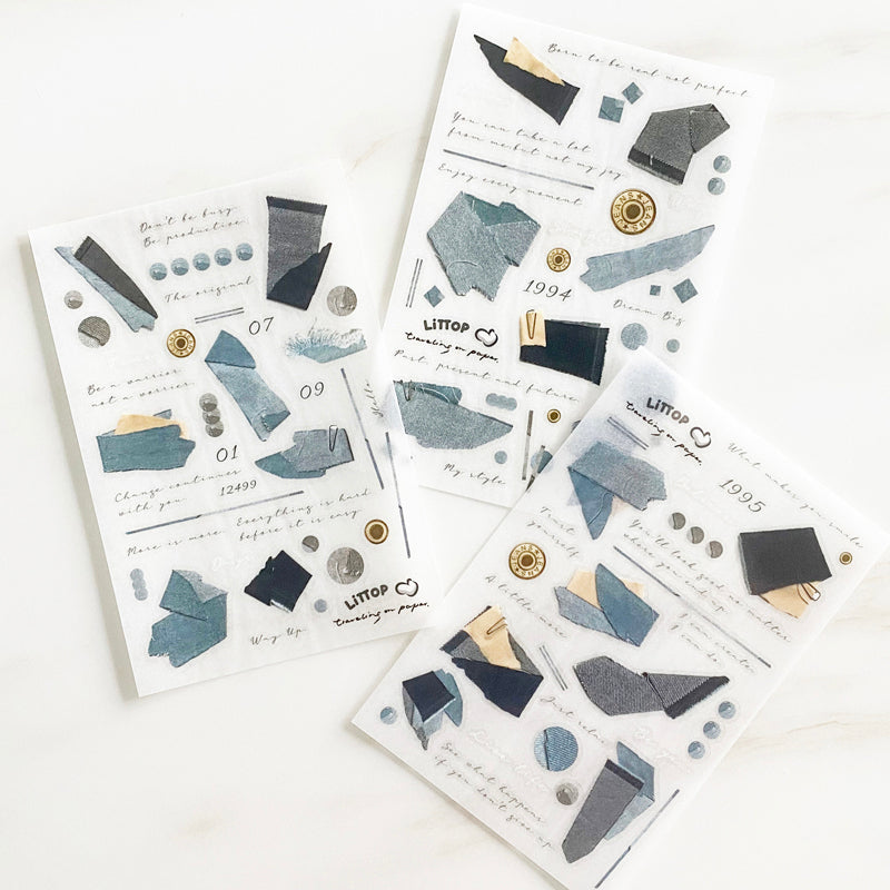 TOP Studio Print-on Sticker - Denim