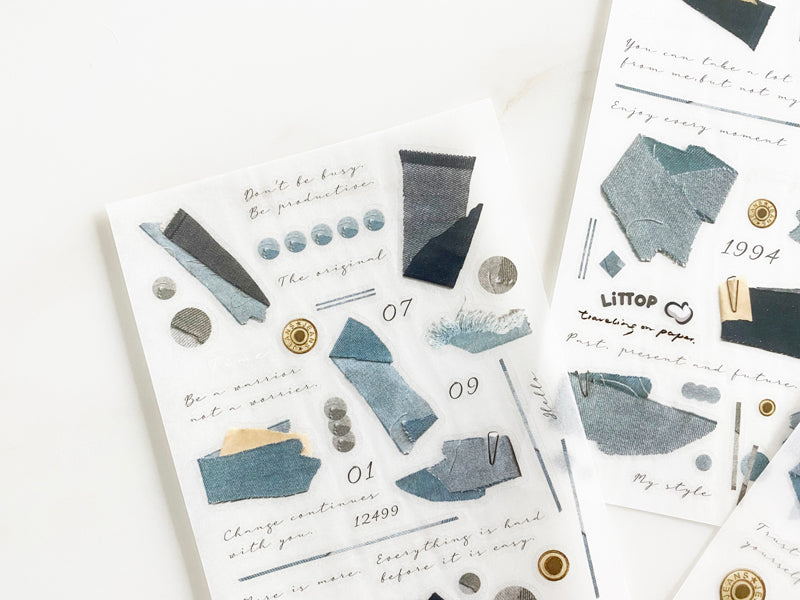 TOP Studio Print-on Sticker - Denim