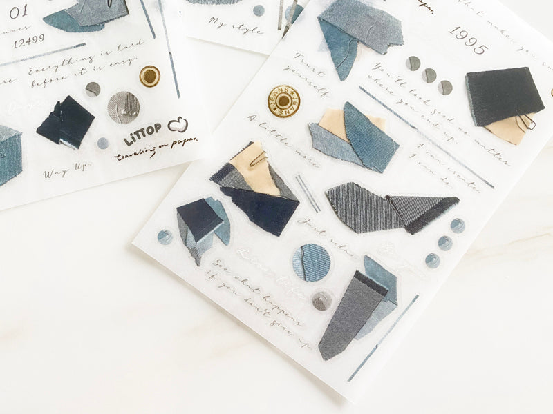 TOP Studio Print-on Sticker - Denim