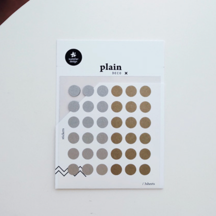 Suatelier 1641 Plain.37 Gold & Silver Circle (M) Sticker