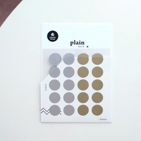 Suatelier 1642 Plain.38 Gold & Silver Circle (L) Sticker