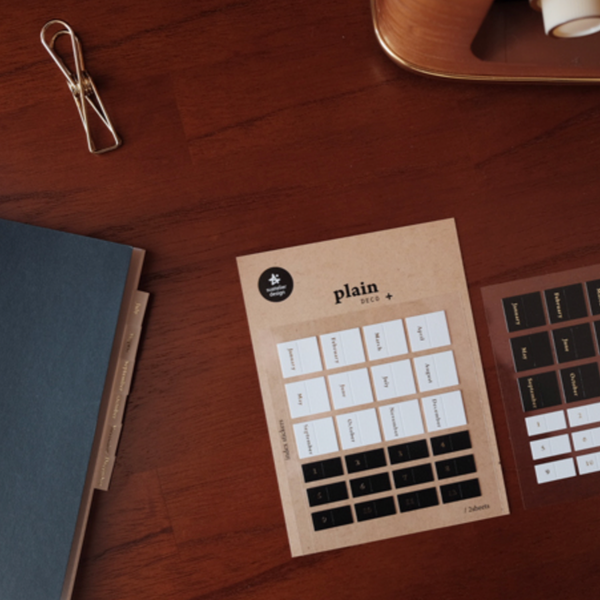 Suatelier 1648 Plain.44 Monthly Index Gold Foiled Sticker