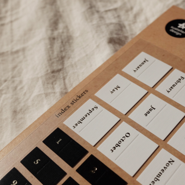 Suatelier 1648 Plain.44 Monthly Index Gold Foiled Sticker