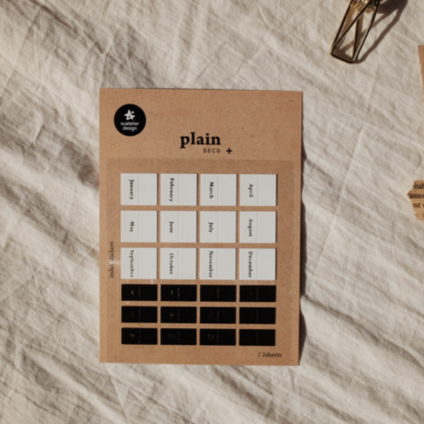 Suatelier 1648 Plain.44 Monthly Index Gold Foiled Sticker