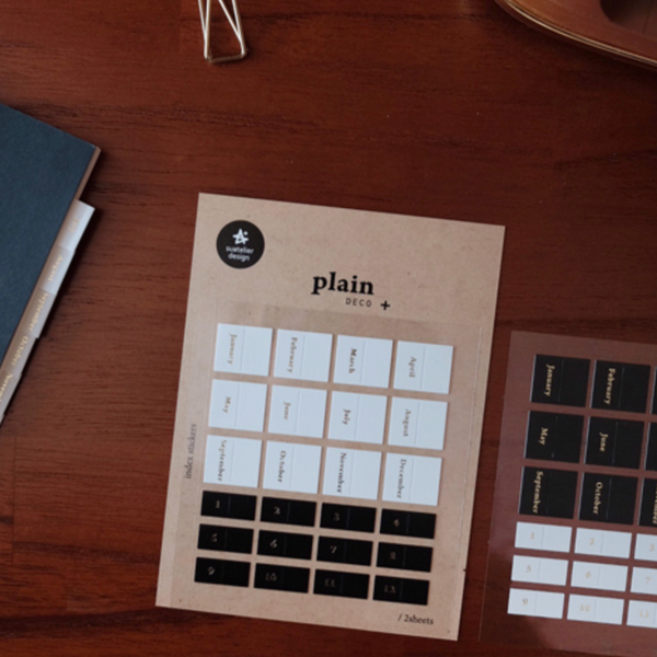 Suatelier 1648 Plain.44 Monthly Index Gold Foiled Sticker