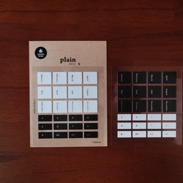 Suatelier 1648 Plain.44 Monthly Index Gold Foiled Sticker