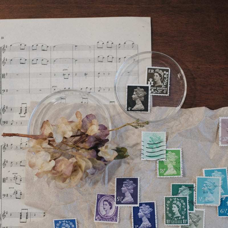 20 pcs Postage Stamps in Glass Container