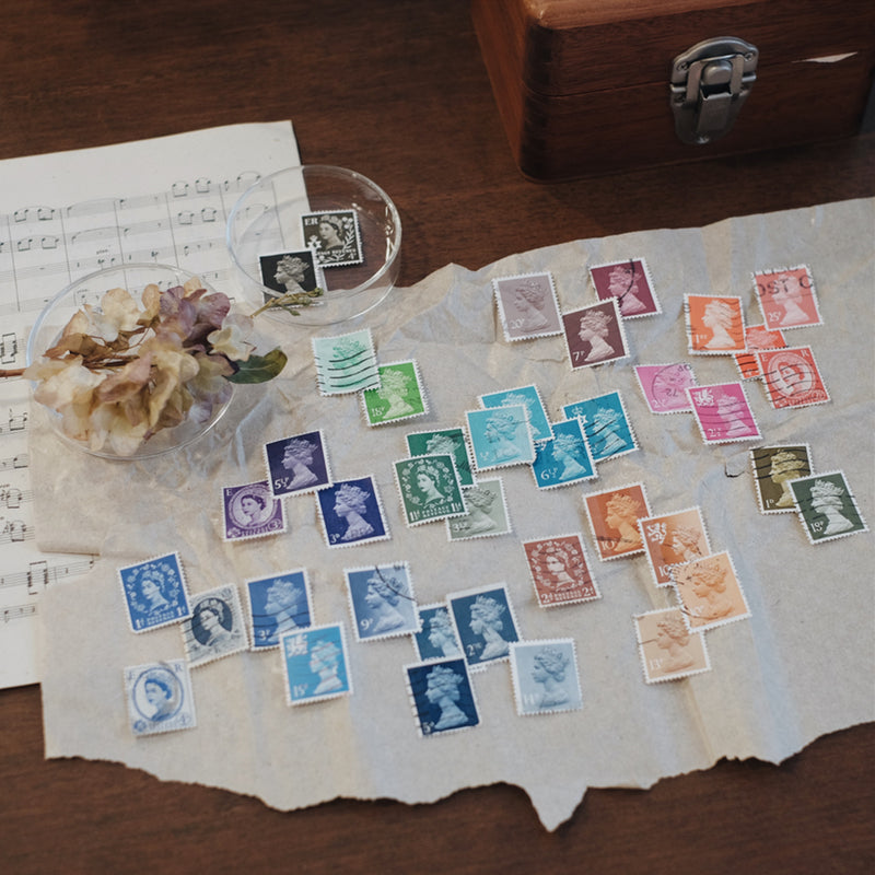 20 pcs Postage Stamps in Glass Container