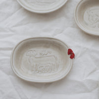 99218-01-トラネコボンボン-ラウンド豆皿-倉敷意匠-Classiky-x-Toraneko-Bonbon-Small-Dish-Dog-Beige