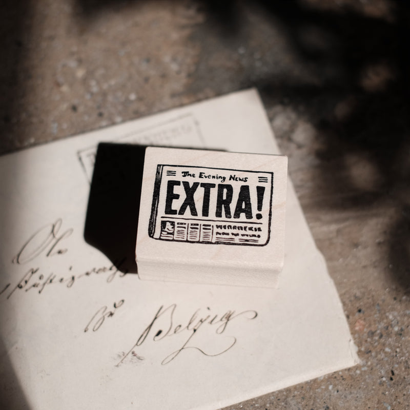 Catslife Press Rubber Stamp - EXTRA! in newspaper