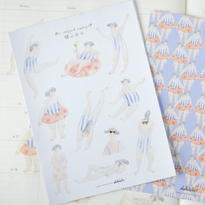 Dodolulu The Stripped Swimsuit - Sticker | 貼紙組-條子泳衣1