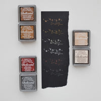 Tsukineko Delicata Metallic Shimmer Ink Pad Celestial Copper Golden Glitz Champagne White Shimmer Ruby Red Black Shimmer