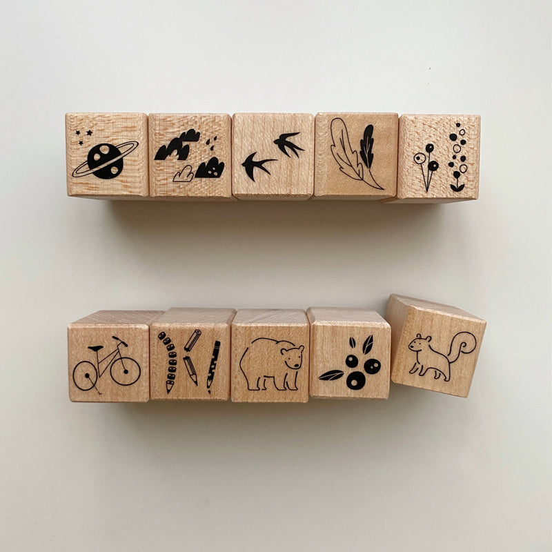 Maotu Wooden Block Rubber Stamp - 10 options