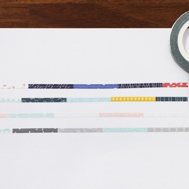 Maotu 3mm washi tape set (4 + 1 rolls) - Pattern 1 Rain