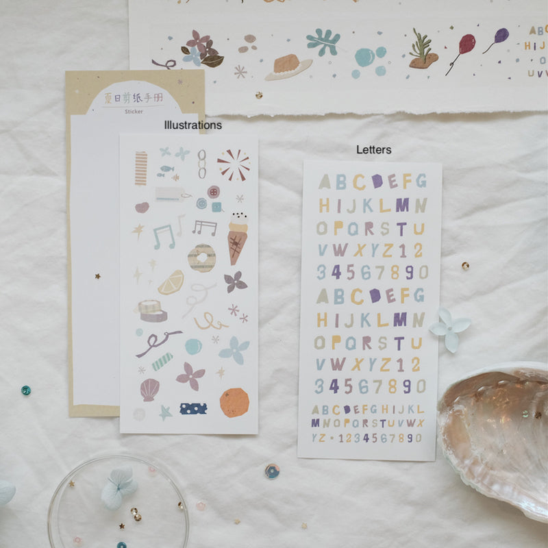 Mossland Back to Summer Stickers - Letters / Illustration