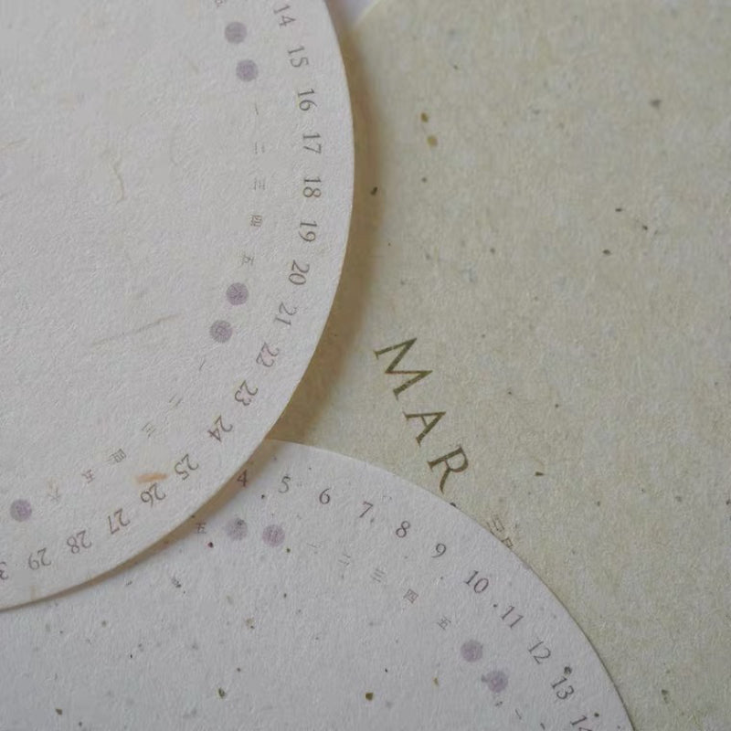 Mossland 苔岛 MOON Monthly Calendar - Japanese Mino Washi Paper 美濃和紙 / Translucent Paper