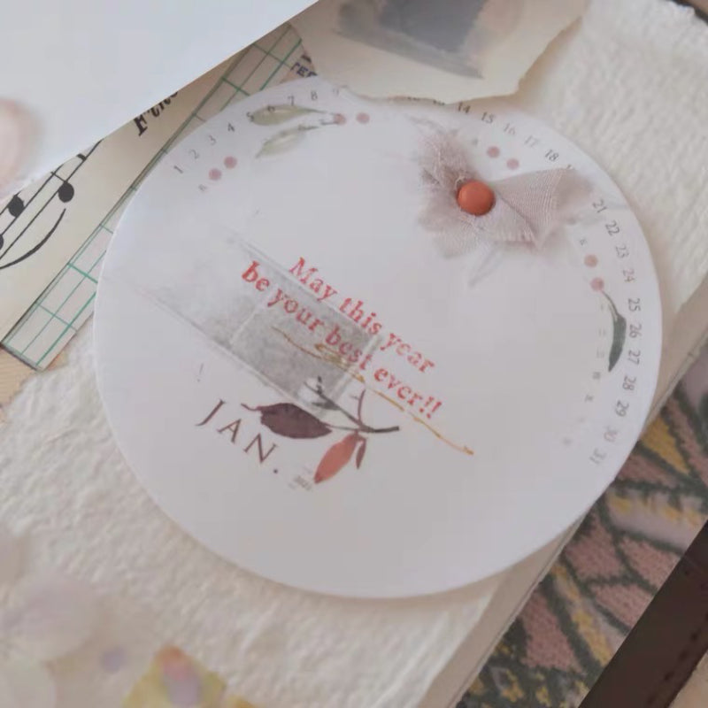 Mossland 苔岛 MOON Monthly Calendar - Japanese Mino Washi Paper 美濃和紙 / Translucent Paper