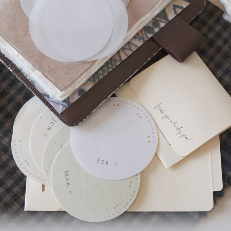 Mossland 苔岛 MOON Monthly Calendar - Japanese Mino Washi Paper 美濃和紙 / Translucent Paper