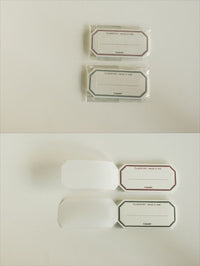 20319-03 Classiky εζ·ζε  Letterpress Printed Water Adhesive Label Book - Red / Green