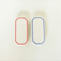 20320-09 20320-10 Classiky εζ·ζε  Octagon Framed Letterpress Label Card - Red / Blue