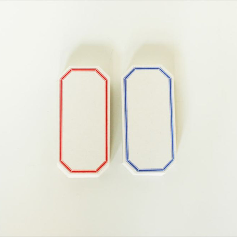 20320-09 20320-10 Classiky εζ·ζε  Octagon Framed Letterpress Label Card - Red / Blue