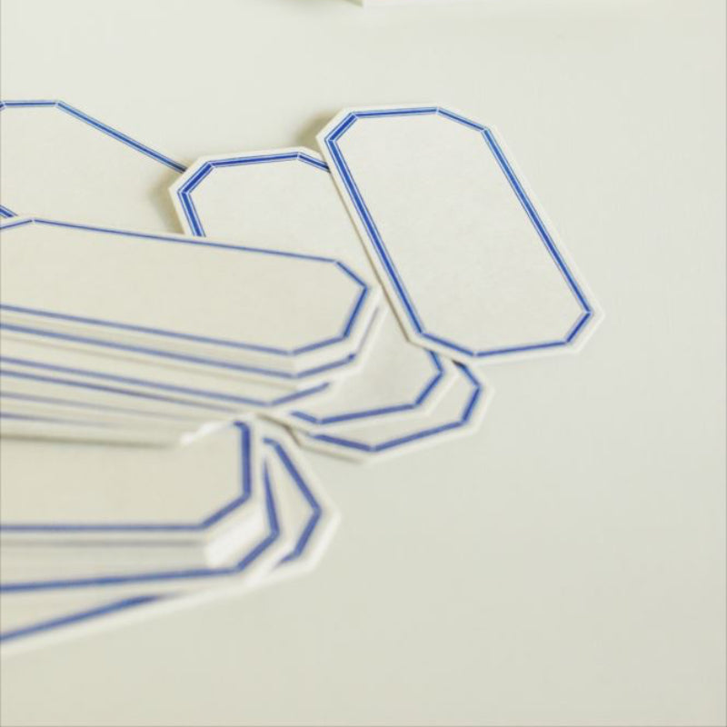 20320-09 20320-10 Classiky εζ·ζε  Octagon Framed Letterpress Label Card - Red / Blue