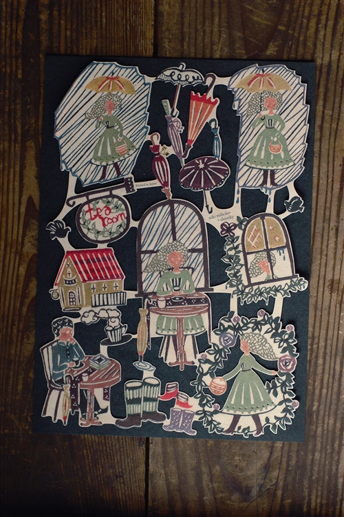 45334-02 Classiky εζ·ζε  x Mihoko Seki Chromos Water-Activated Seals -The direction of Umbrellla