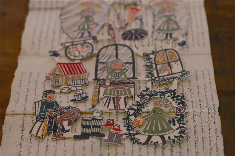 45334-02 Classiky εζ·ζε  x Mihoko Seki Chromos Water-Activated Seals -The direction of Umbrellla