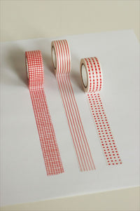 45635-01 Classiky εζ·ζε  x Mitsou Washi Tape - Pattern - Set of 3 - Red