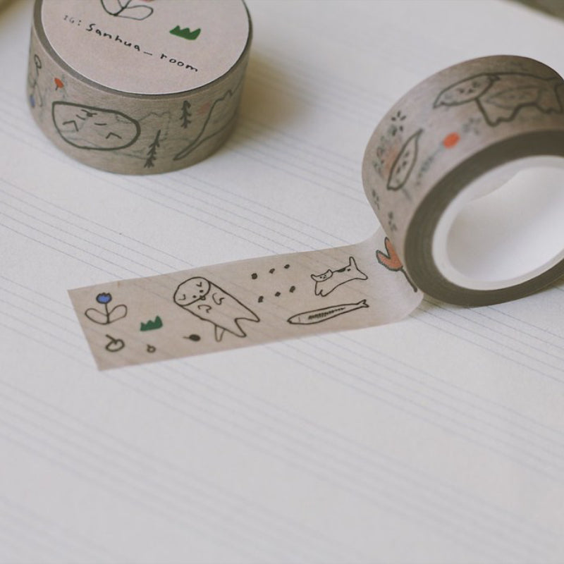 Sanhua Room Super Bored Cat Washi Tape