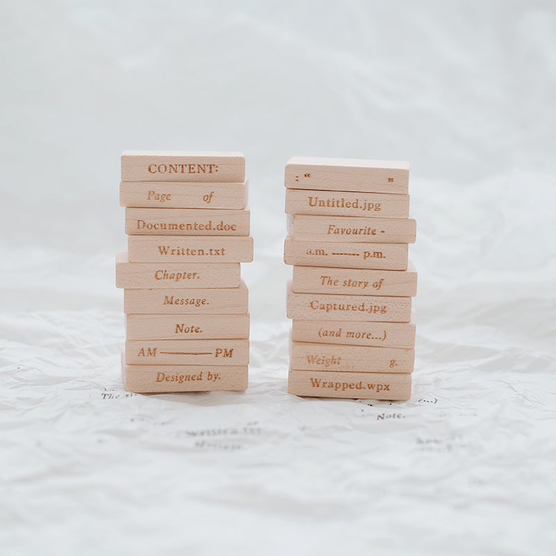 9pt Tiny Text Rubber Stamps [18 options]