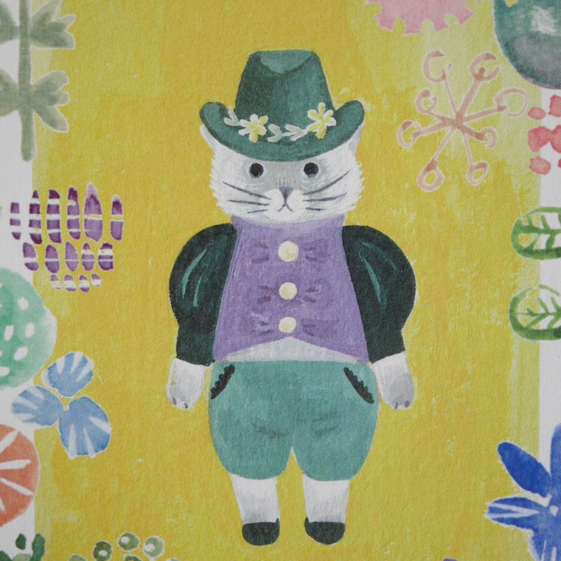 4legs Postcard - Cat with Tyrol Hat