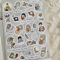 msbulat Sticker Sheet - Bookworm life / 书虫日常