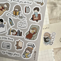 msbulat Sticker Sheet - Bookworm life / 书虫日常